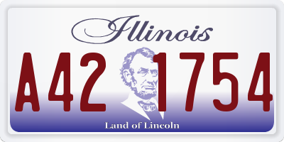 IL license plate A421754