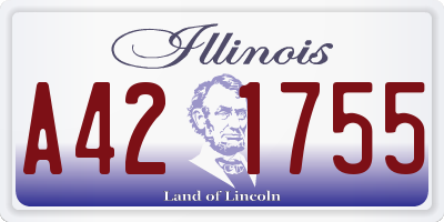 IL license plate A421755
