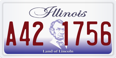 IL license plate A421756