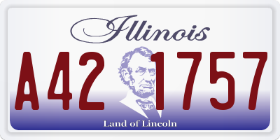 IL license plate A421757