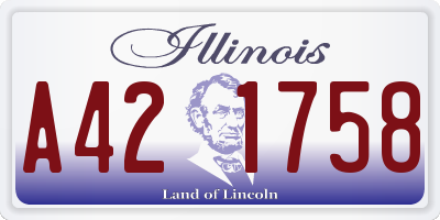IL license plate A421758