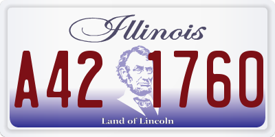 IL license plate A421760