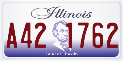 IL license plate A421762