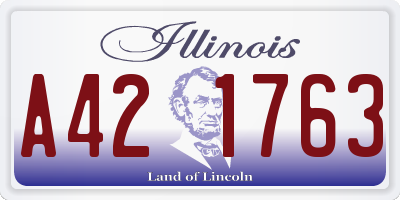 IL license plate A421763