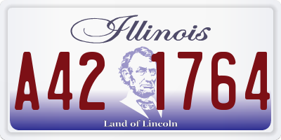 IL license plate A421764