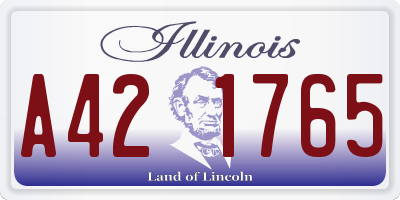 IL license plate A421765