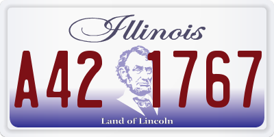 IL license plate A421767