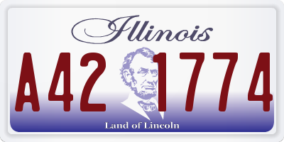 IL license plate A421774