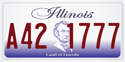 IL license plate A421777