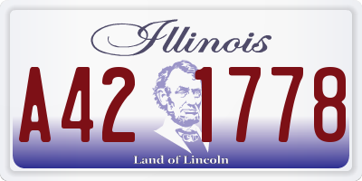 IL license plate A421778
