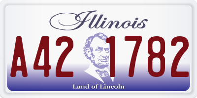 IL license plate A421782