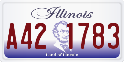 IL license plate A421783