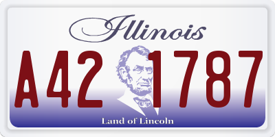 IL license plate A421787