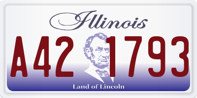 IL license plate A421793