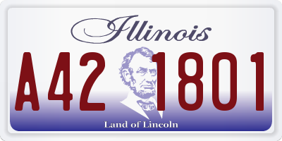IL license plate A421801