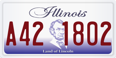 IL license plate A421802