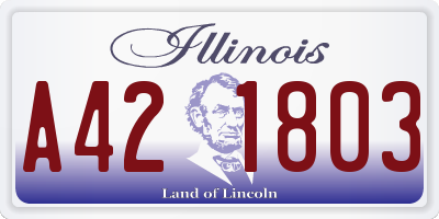 IL license plate A421803