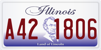 IL license plate A421806