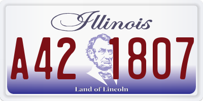 IL license plate A421807