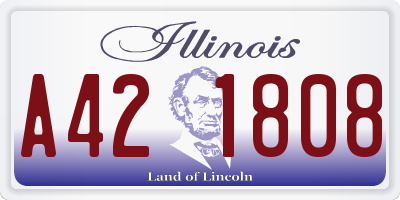 IL license plate A421808