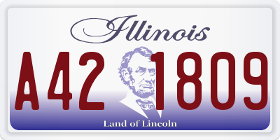 IL license plate A421809