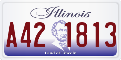 IL license plate A421813
