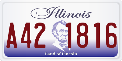 IL license plate A421816