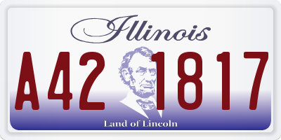 IL license plate A421817