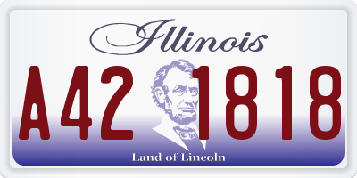 IL license plate A421818
