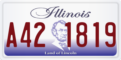 IL license plate A421819