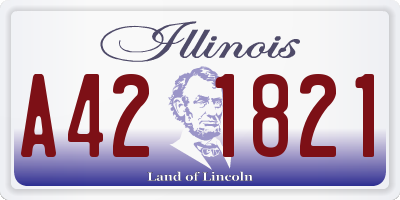 IL license plate A421821