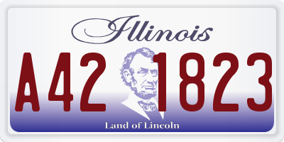 IL license plate A421823