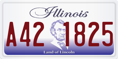 IL license plate A421825