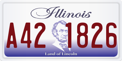 IL license plate A421826
