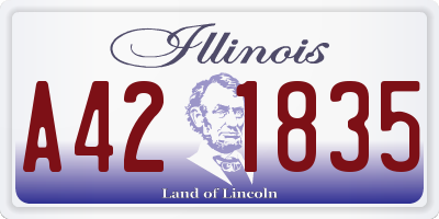 IL license plate A421835
