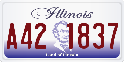 IL license plate A421837