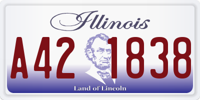 IL license plate A421838
