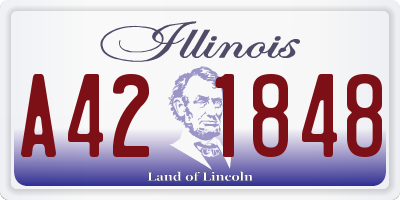 IL license plate A421848