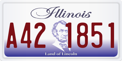 IL license plate A421851