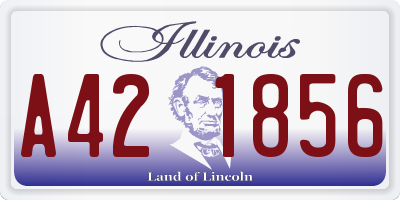 IL license plate A421856