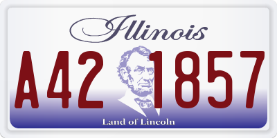 IL license plate A421857