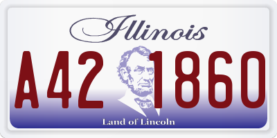 IL license plate A421860