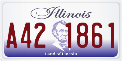 IL license plate A421861