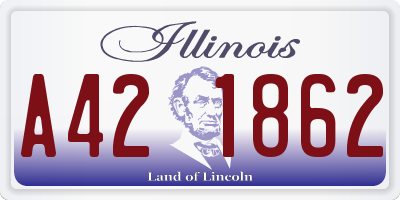 IL license plate A421862