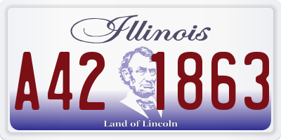 IL license plate A421863