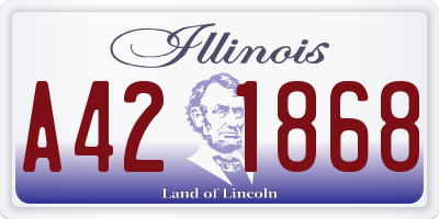 IL license plate A421868