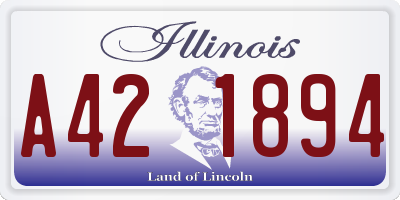 IL license plate A421894