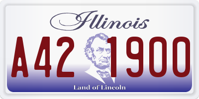IL license plate A421900