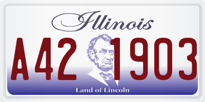 IL license plate A421903