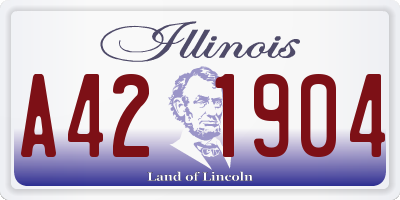 IL license plate A421904